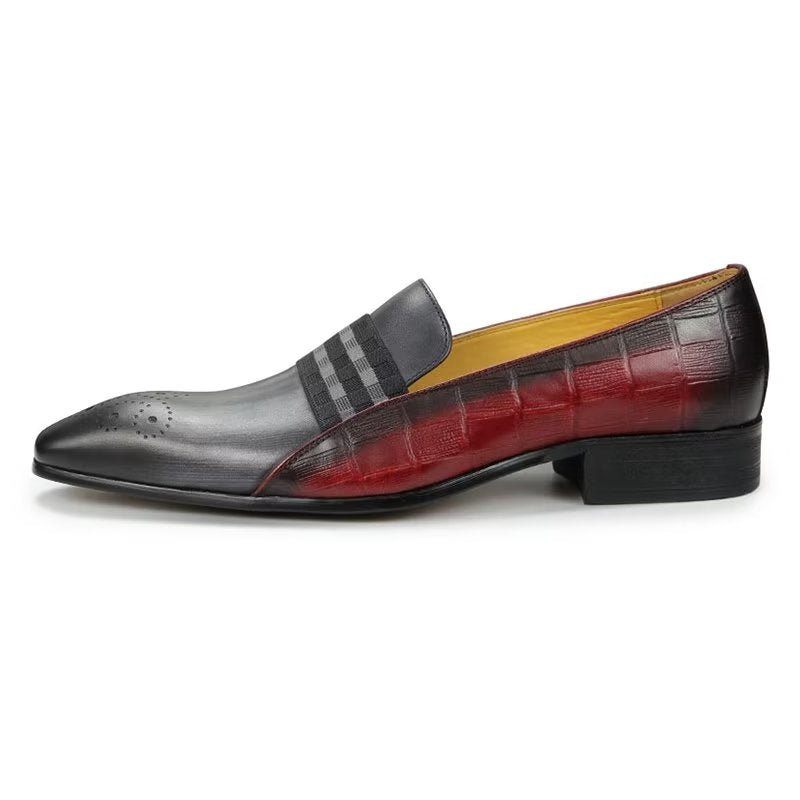 Formelle Herrenschuhe Aus Echtem Leder Elegante Gentleman-loafer Rindsleder - Grau