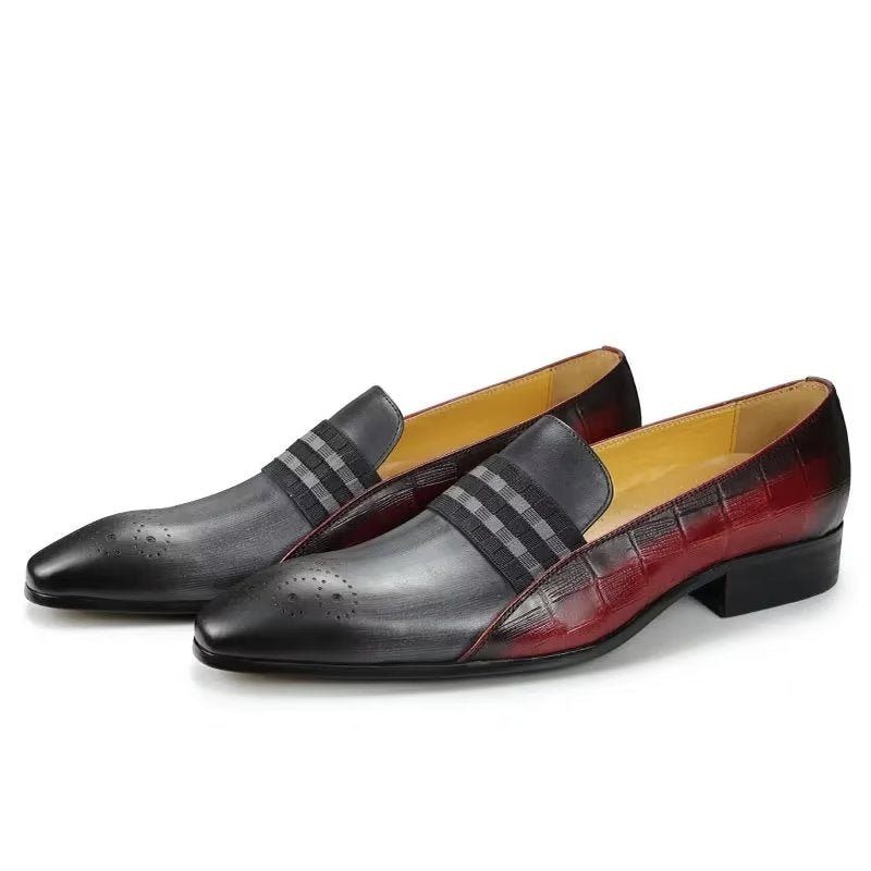 Formelle Herrenschuhe Aus Echtem Leder Elegante Gentleman-loafer Rindsleder - Grau