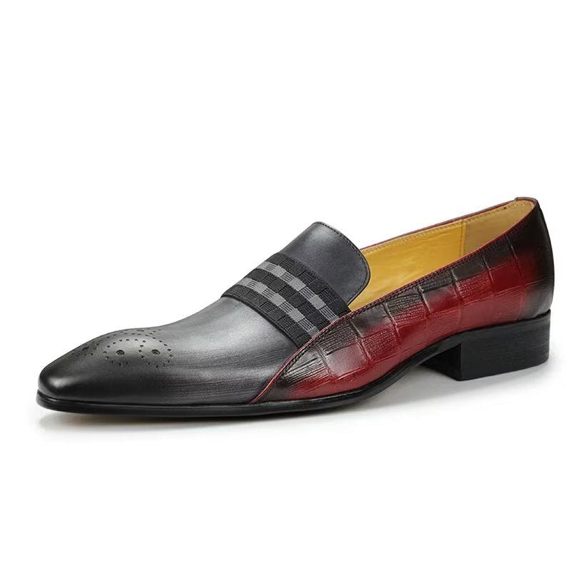 Formelle Herrenschuhe Aus Echtem Leder Elegante Gentleman-loafer Rindsleder - Grau