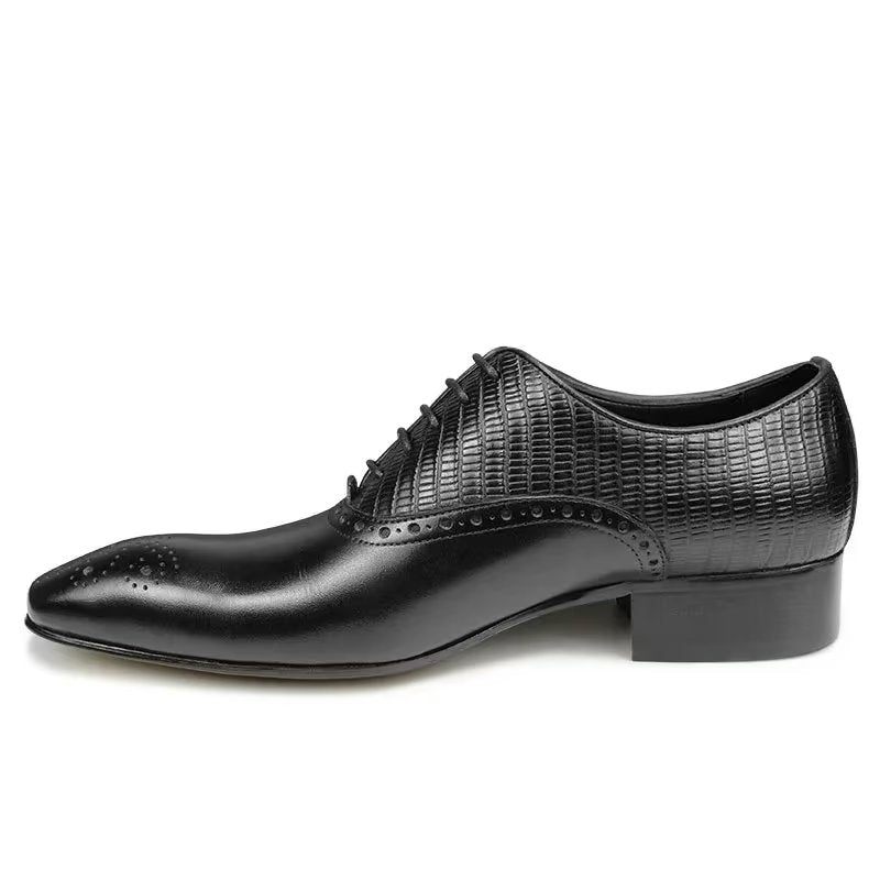 Formelle Herrenschuhe Aus Echtem Leder Elegante Hochzeits-brogue-schuhe - Schwarz