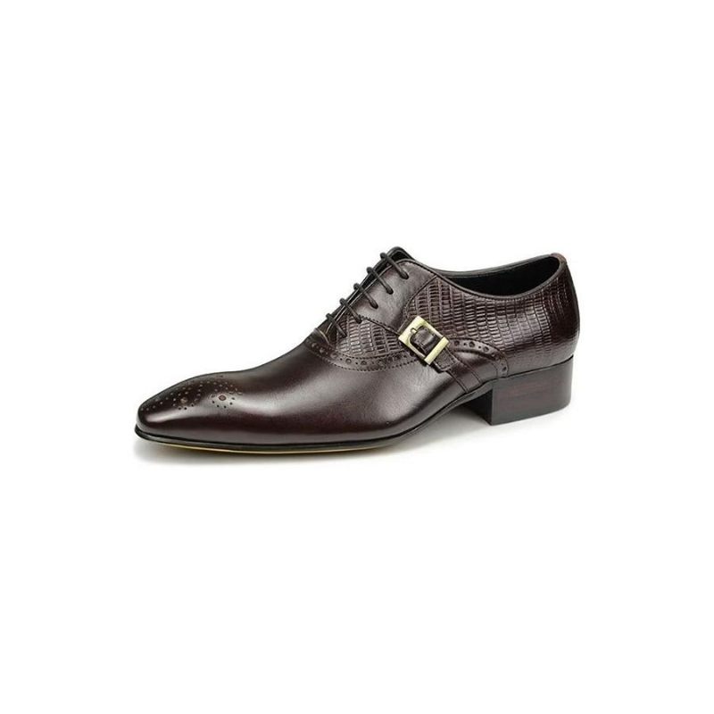 Formelle Herrenschuhe Aus Echtem Leder Elegante Hochzeits-brogue-schuhe - Kaffee