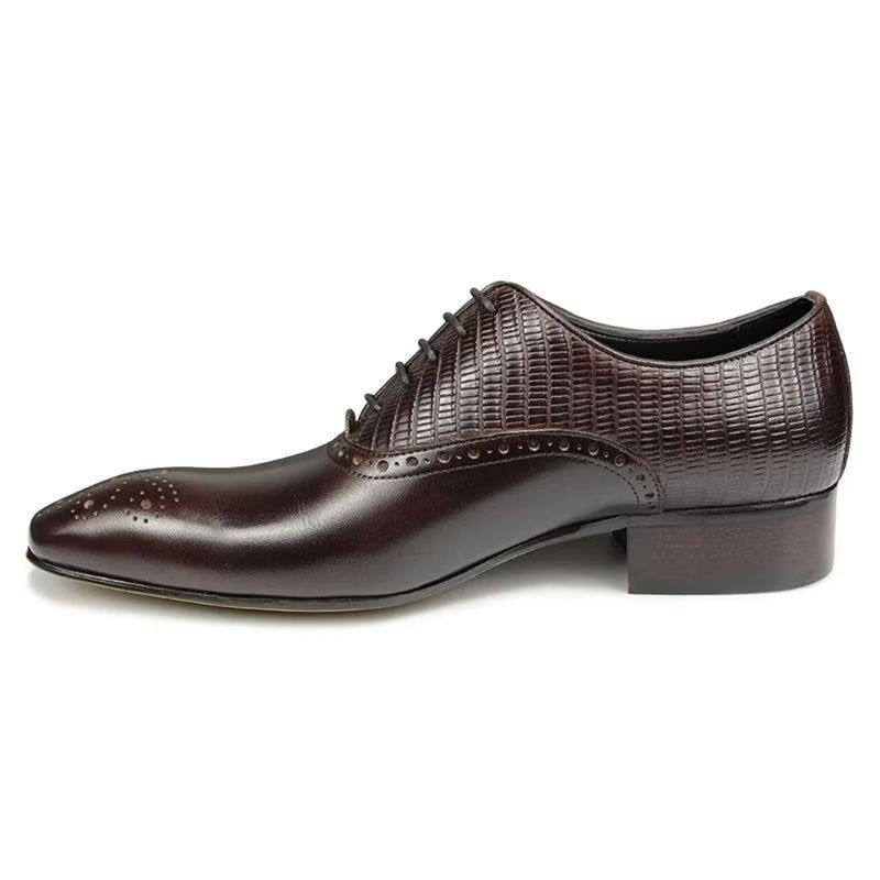 Formelle Herrenschuhe Aus Echtem Leder Elegante Hochzeits-brogue-schuhe - Kaffee