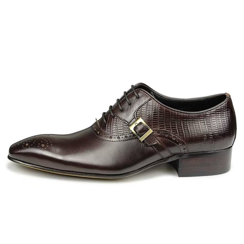 Formelle Herrenschuhe Aus Echtem Leder Elegante Hochzeits-brogue-schuhe - Kaffee