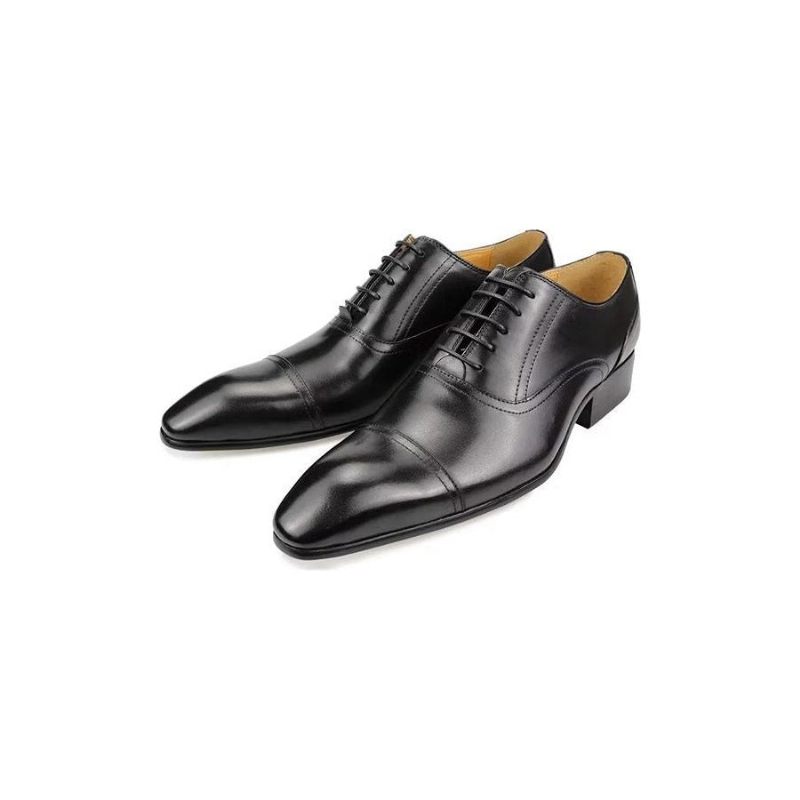 Formelle Herrenschuhe Aus Echtem Leder Elegante Hochzeits-brogues - Schwarz