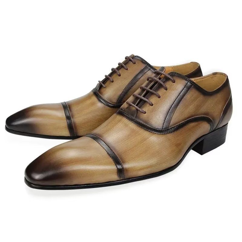 Formelle Herrenschuhe Aus Echtem Leder Elegante Hochzeits-brogues - Braun