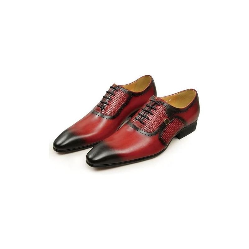 Formelle Herrenschuhe Aus Echtem Leder Elegante Hochzeits-brogues - Rot