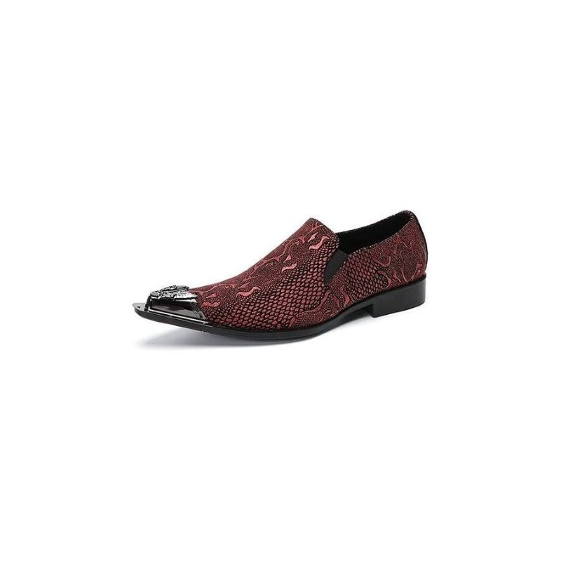 Formelle Herrenschuhe Aus Echtem Leder Elegante Slip-on-kleiderschuhe - Rot