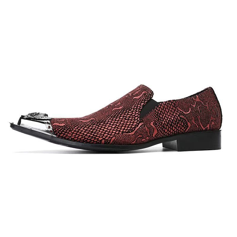 Formelle Herrenschuhe Aus Echtem Leder Elegante Slip-on-kleiderschuhe - Rot