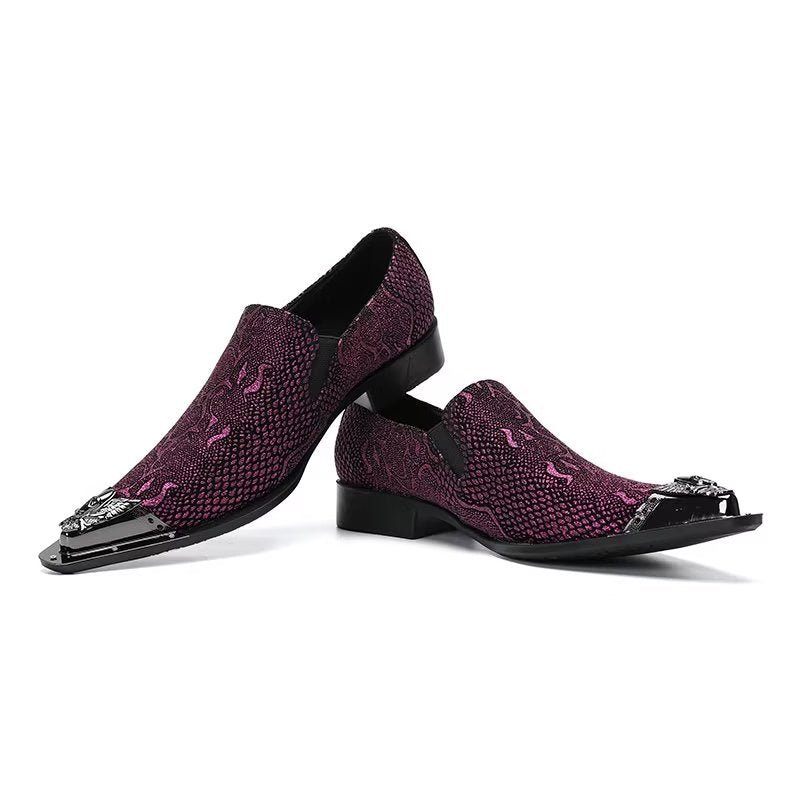 Formelle Herrenschuhe Aus Echtem Leder Elegante Slip-on-kleiderschuhe - Lila