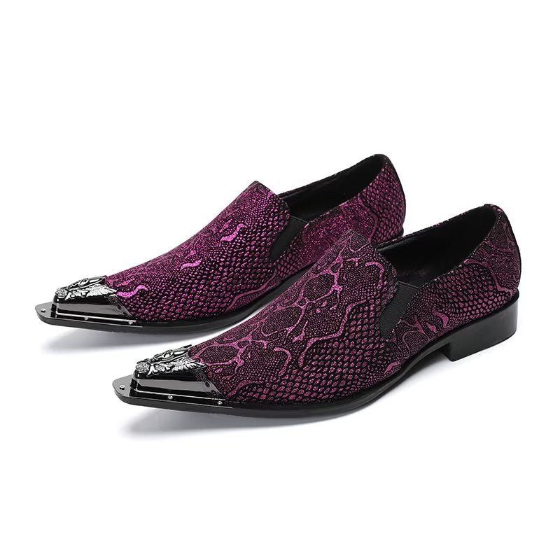 Formelle Herrenschuhe Aus Echtem Leder Elegante Slip-on-kleiderschuhe - Lila