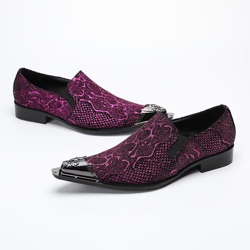 Formelle Herrenschuhe Aus Echtem Leder Elegante Slip-on-kleiderschuhe - Lila