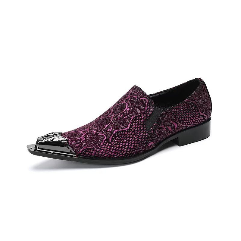 Formelle Herrenschuhe Aus Echtem Leder Elegante Slip-on-kleiderschuhe - Lila