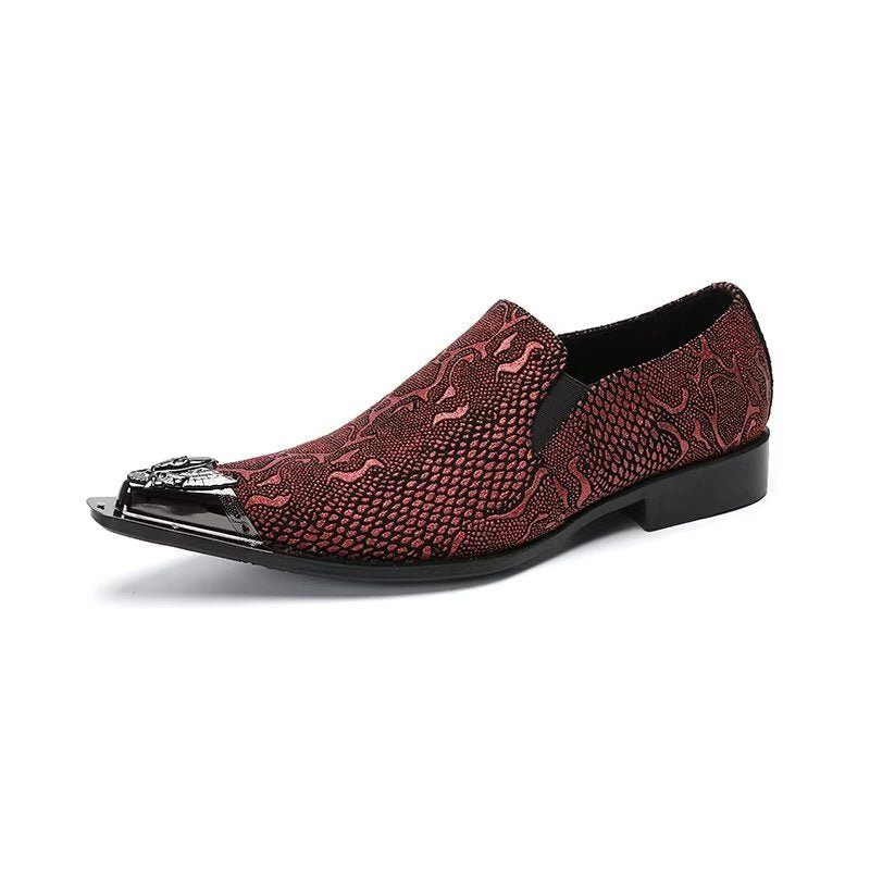 Formelle Herrenschuhe Aus Echtem Leder Elegante Slip-on-kleiderschuhe - Rot