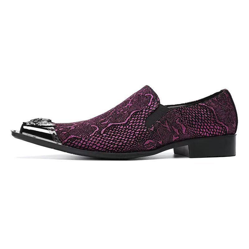 Formelle Herrenschuhe Aus Echtem Leder Elegante Slip-on-kleiderschuhe - Lila