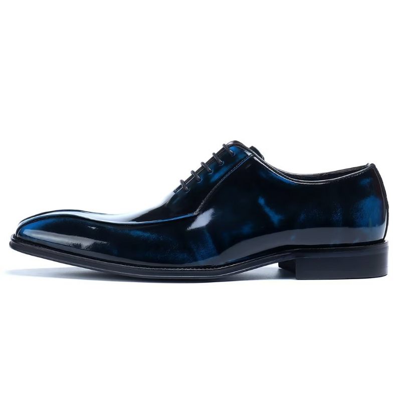 Formelle Herrenschuhe Aus Echtem Leder Oxford-schuhe - Blau