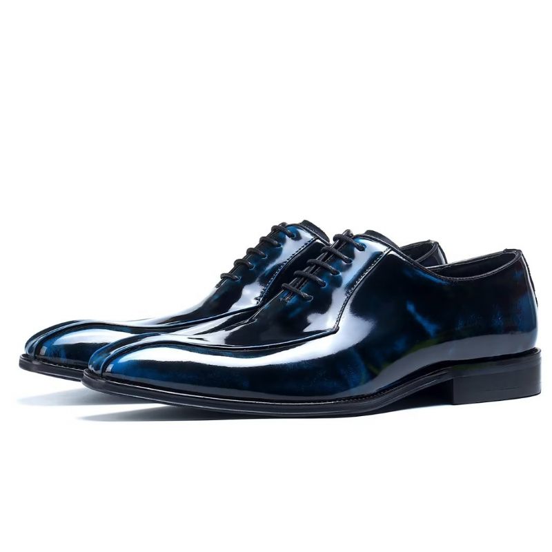 Formelle Herrenschuhe Aus Echtem Leder Oxford-schuhe - Blau