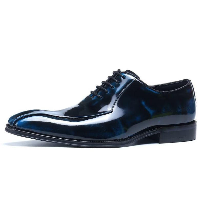 Formelle Herrenschuhe Aus Echtem Leder Oxford-schuhe - Blau