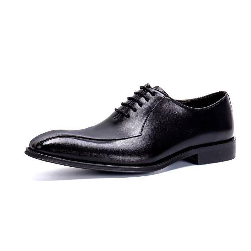 Formelle Herrenschuhe Aus Echtem Leder Oxford-schuhe - Schwarz