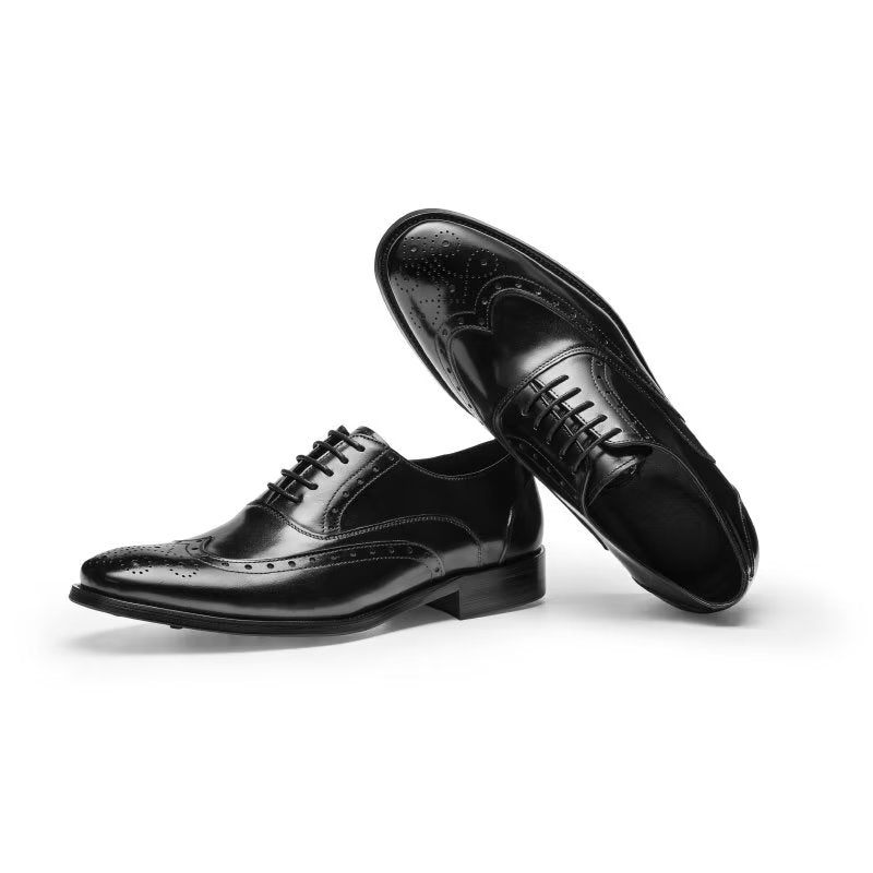 Formelle Herrenschuhe Aus Raffiniertem Poliertem Leder Klassische Oxford-schuhe - Schwarz