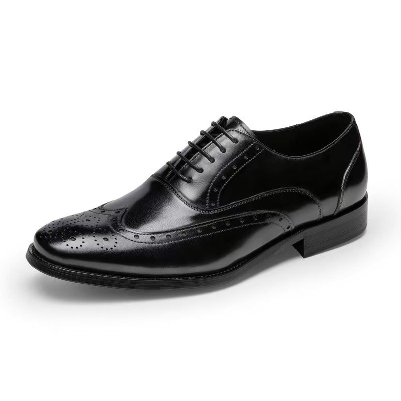 Formelle Herrenschuhe Aus Raffiniertem Poliertem Leder Klassische Oxford-schuhe - Schwarz