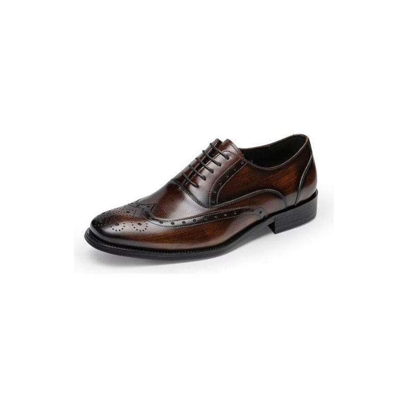 Formelle Herrenschuhe Aus Raffiniertem Poliertem Leder Klassische Oxford-schuhe - Kaffee