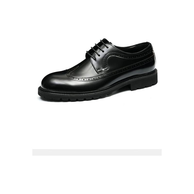 Formelle Herrenschuhe Aus Rindsleder Glänzende Oxford-schuhe - Schwarz