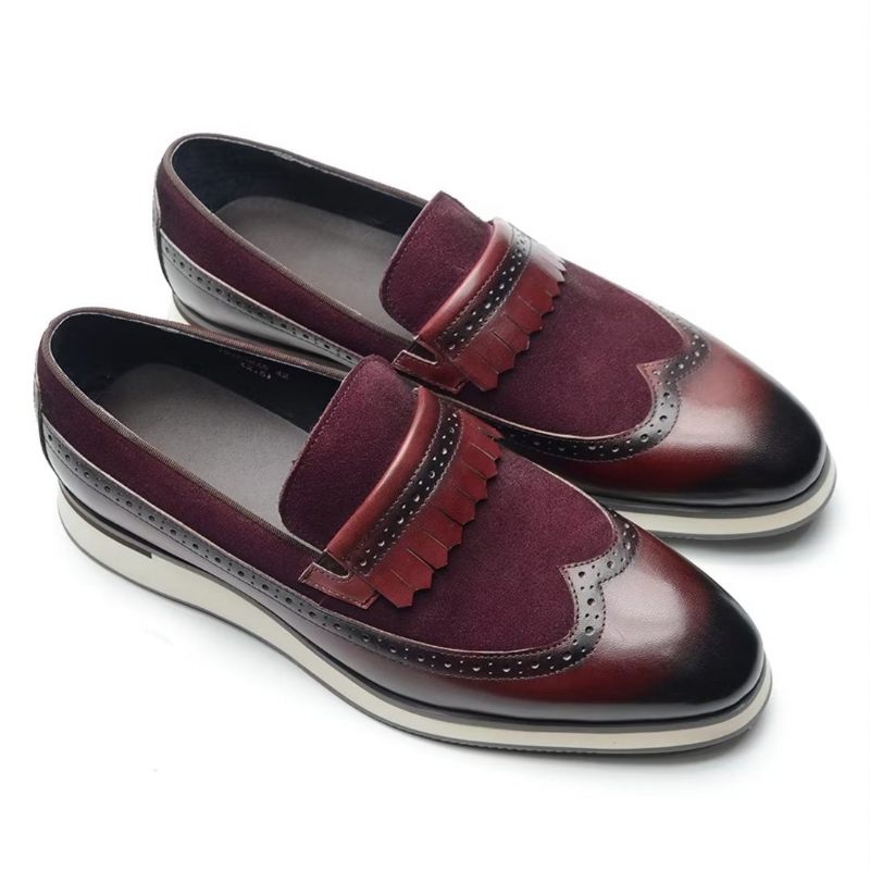 Formelle Herrenschuhe Bequeme Moderne Slipper - Burgund