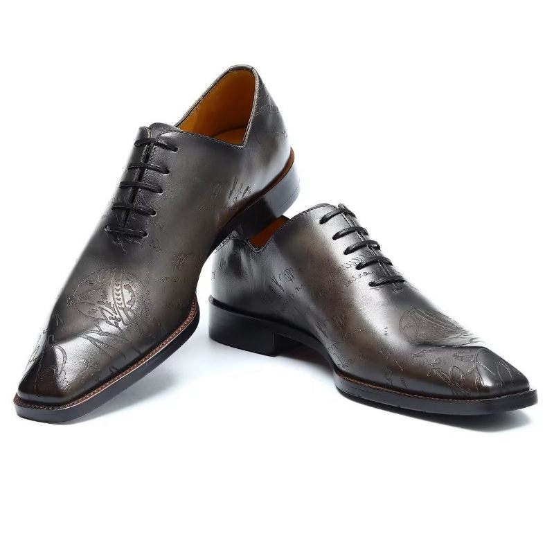 Formelle Herrenschuhe Brogue-oxford-schuhe Aus Leder - Grau