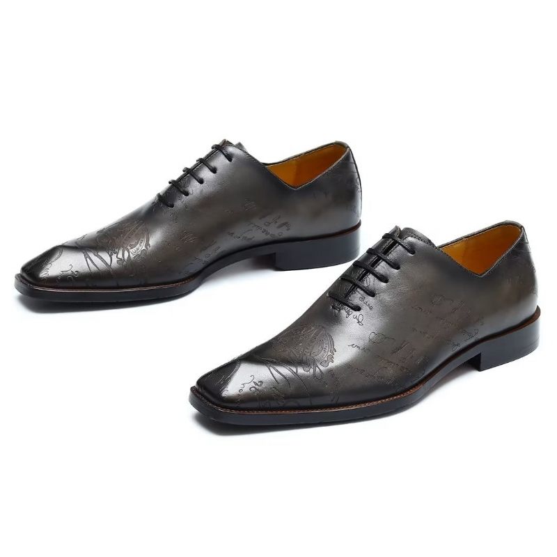 Formelle Herrenschuhe Brogue-oxford-schuhe Aus Leder - Grau