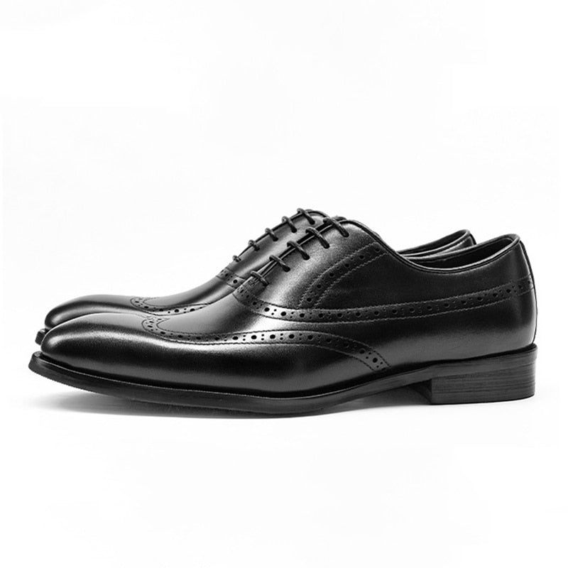 Formelle Herrenschuhe Brogue-schnürschuhe Aus Rindsleder - Schwarz