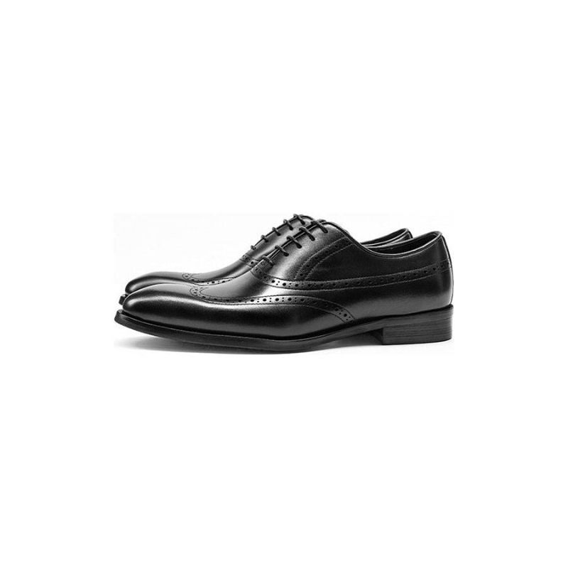 Formelle Herrenschuhe Brogue-schnürschuhe Aus Rindsleder - Schwarz