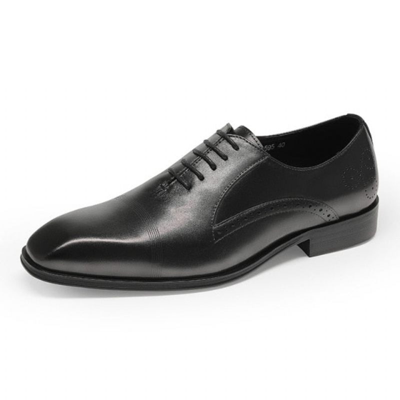 Formelle Herrenschuhe Brogue-schuhe Mit Spitzer Zehenpartie - Schwarz