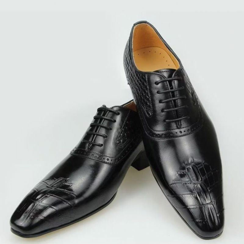 Formelle Herrenschuhe Deluxe-leder Opulente Brogue-hochzeits-oxford-schuhe - Schwarz