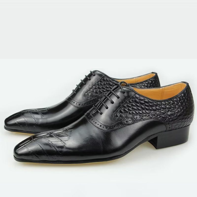 Formelle Herrenschuhe Deluxe-leder Opulente Brogue-hochzeits-oxford-schuhe - Schwarz