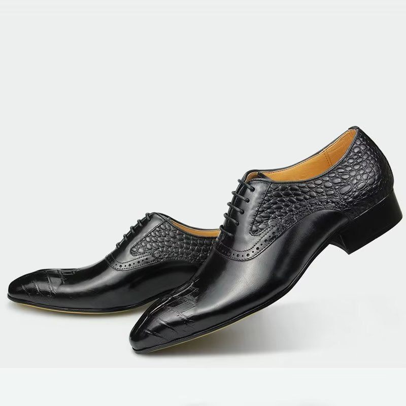 Formelle Herrenschuhe Deluxe-leder Opulente Brogue-hochzeits-oxford-schuhe - Schwarz