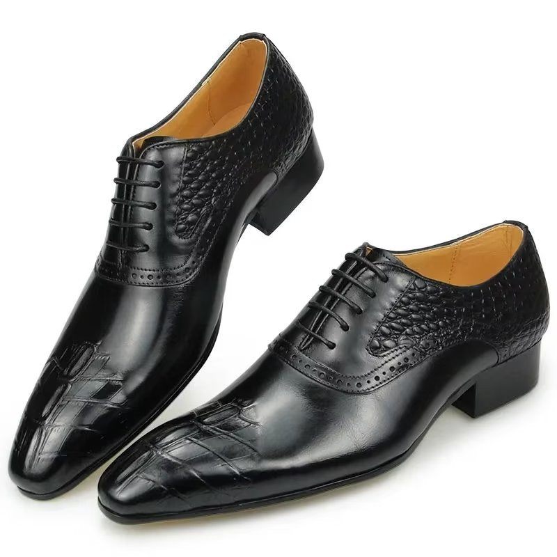 Formelle Herrenschuhe Deluxe-leder Opulente Brogue-hochzeits-oxford-schuhe - Schwarz