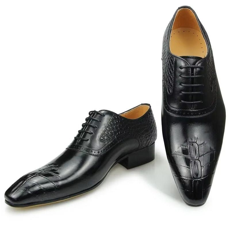 Formelle Herrenschuhe Deluxe-leder Opulente Brogue-hochzeits-oxford-schuhe - Schwarz