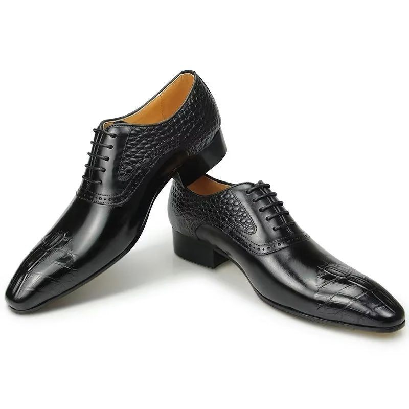 Formelle Herrenschuhe Deluxe-leder Opulente Brogue-hochzeits-oxford-schuhe - Schwarz