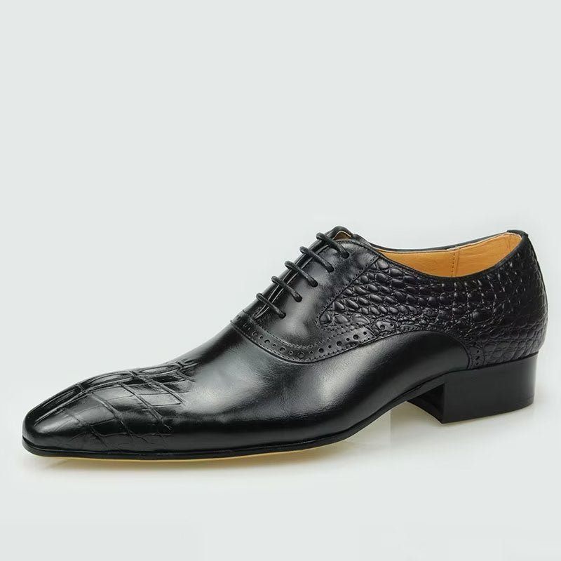 Formelle Herrenschuhe Deluxe-leder Opulente Brogue-hochzeits-oxford-schuhe - Schwarz