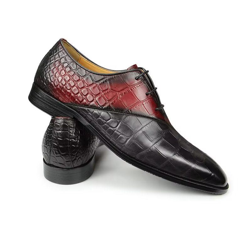 Formelle Herrenschuhe Edle Brogue-hochzeitsschuhe Aus Leder - Rot