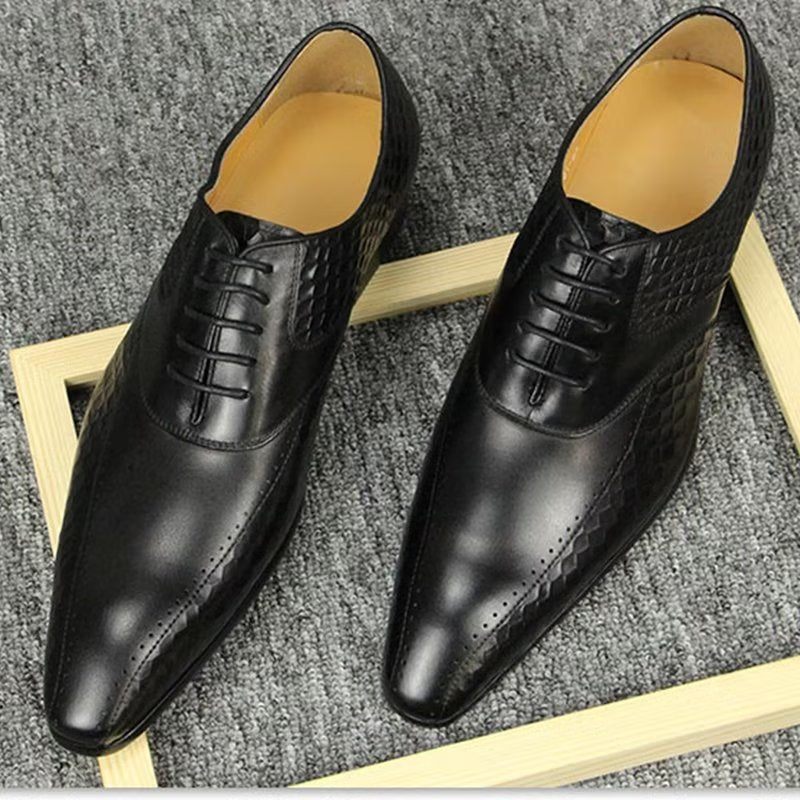 Formelle Herrenschuhe Edle Brogue-hochzeitsschuhe Aus Leder - Schwarz