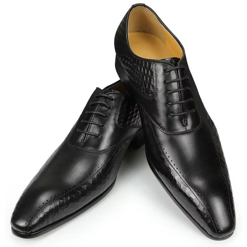 Formelle Herrenschuhe Edle Brogue-hochzeitsschuhe Aus Leder - Schwarz