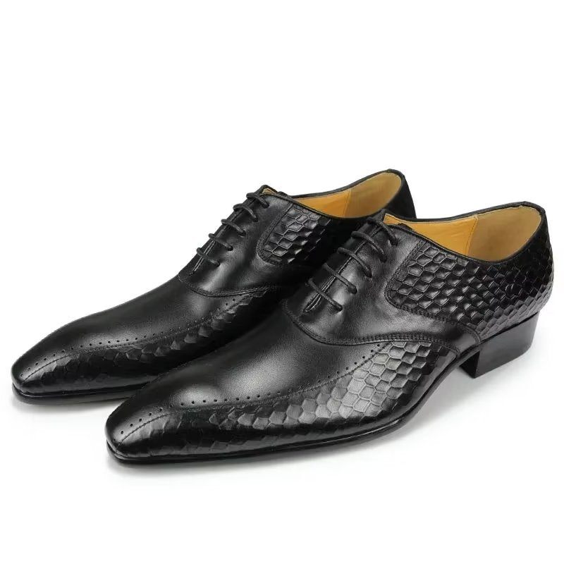 Formelle Herrenschuhe Edle Brogue-hochzeitsschuhe Aus Leder - Schwarz