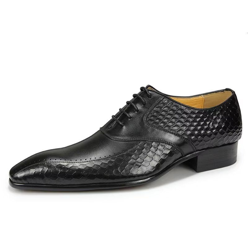 Formelle Herrenschuhe Edle Brogue-hochzeitsschuhe Aus Leder - Schwarz