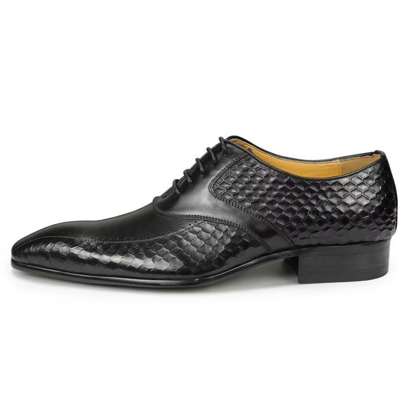 Formelle Herrenschuhe Edle Brogue-hochzeitsschuhe Aus Leder - Schwarz