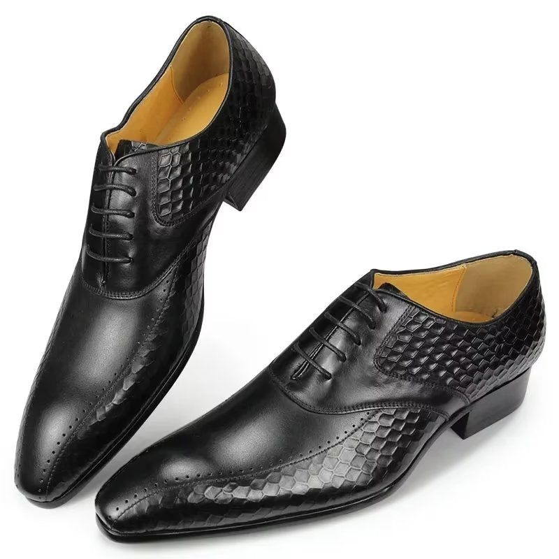 Formelle Herrenschuhe Edle Brogue-hochzeitsschuhe Aus Leder - Schwarz