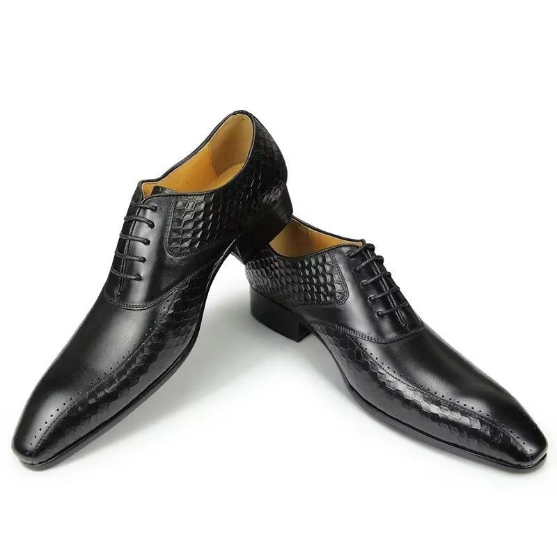 Formelle Herrenschuhe Edle Brogue-hochzeitsschuhe Aus Leder - Schwarz