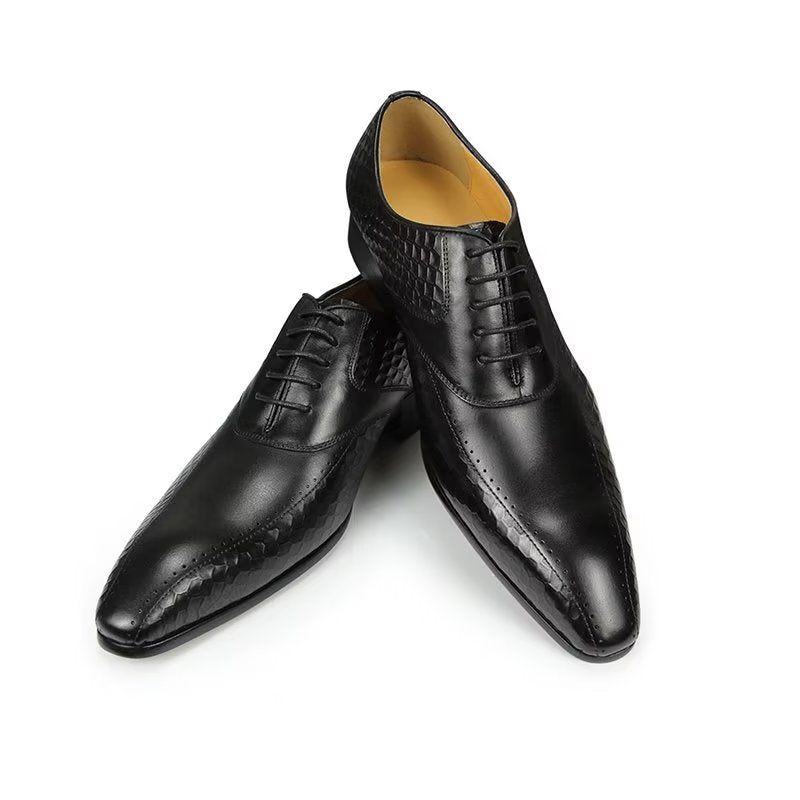 Formelle Herrenschuhe Edle Brogue-hochzeitsschuhe Aus Leder - Schwarz