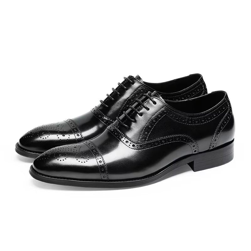 Formelle Herrenschuhe Edle Brogue-schuhe - Schwarz