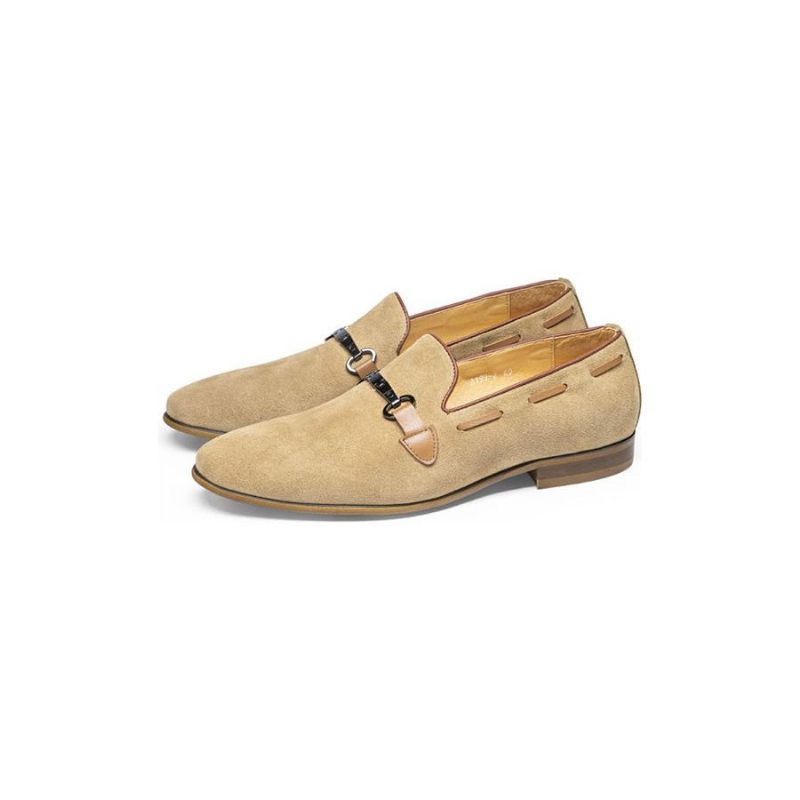 Formelle Herrenschuhe Edle Business-slipper Aus Leder Zum Hineinschlüpfen - Beige